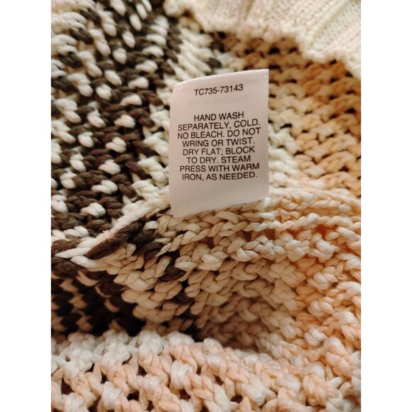 Women's Pendleton Heavyweight Open Knit Long Sleeve Sweater Natural Colors Large - Picture 7 of 7